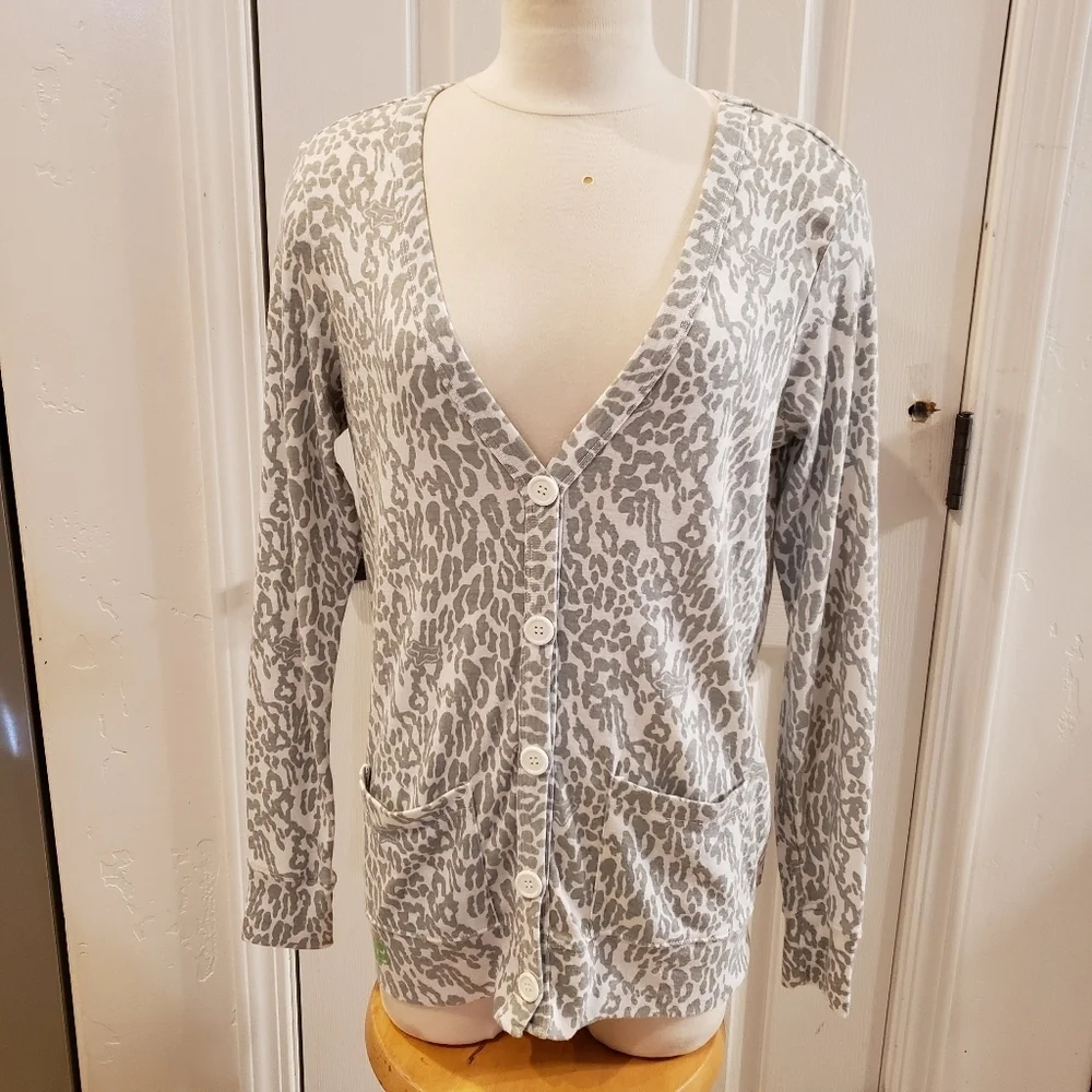 FOX Riders Lightweight Gray Cardigan Size Medium Trademark Graphics